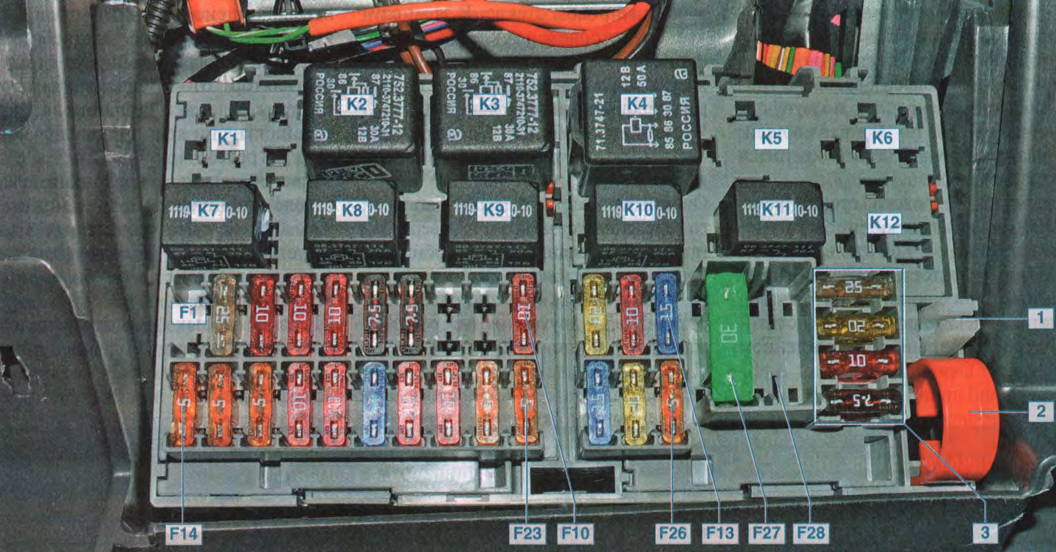 Лада приора схема расположения предохранителей
