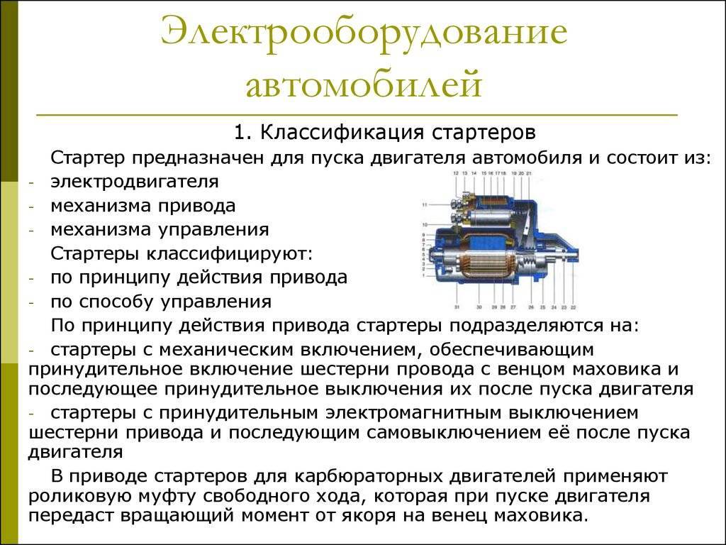 Техническое обслуживание стартера презентация