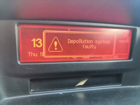 Ошибка depollution system faulty на пежо 308 и других французских автомобилях