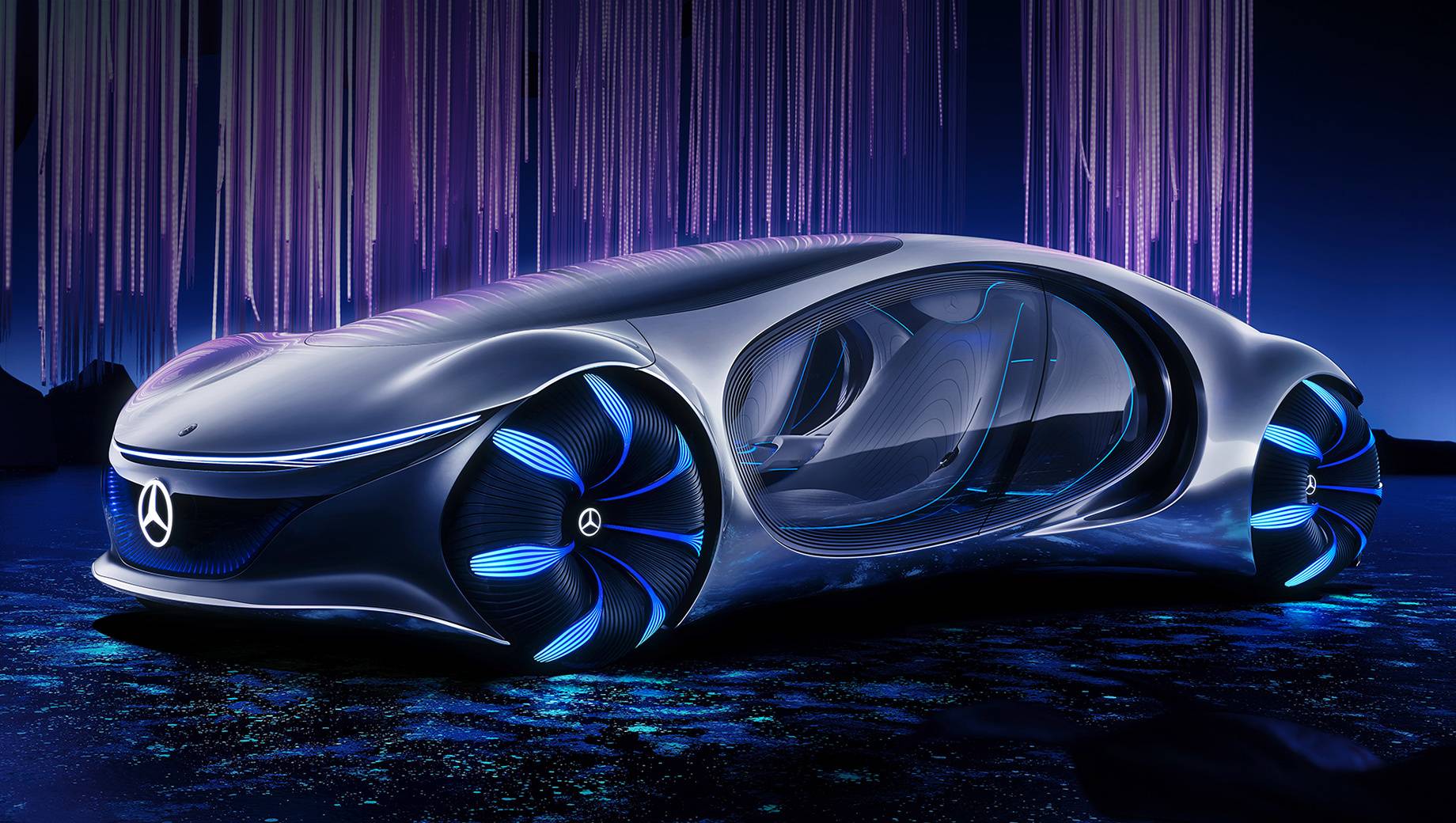 Mercedes benz vision avtr - автомобиль будущего без руля и панели приборов