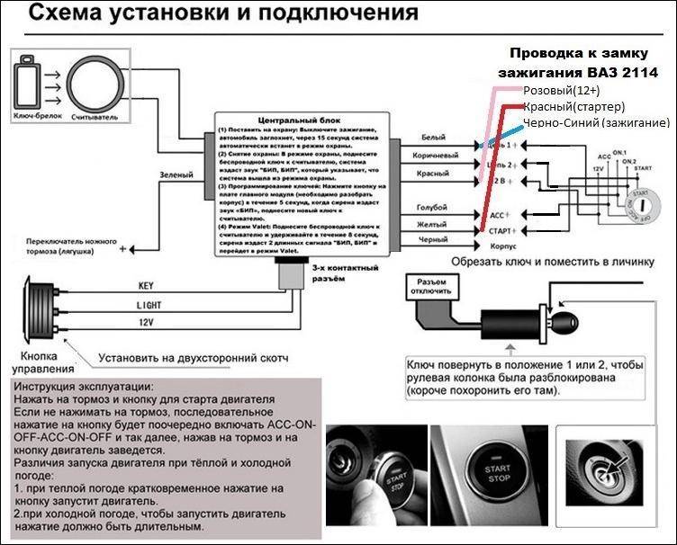 Схема подключения кнопки старт стоп на русском