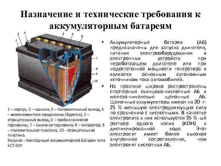 Особенности технического обслуживания аккумуляторной батареи