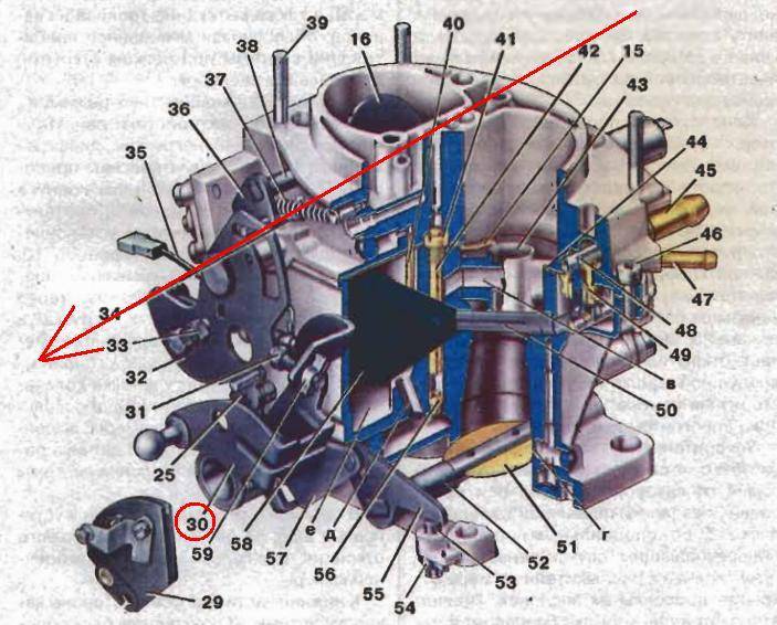 Устройство карбюратора ваз 2108 схема