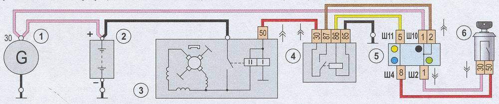 Схема подключения стартера ваз 2106 без реле