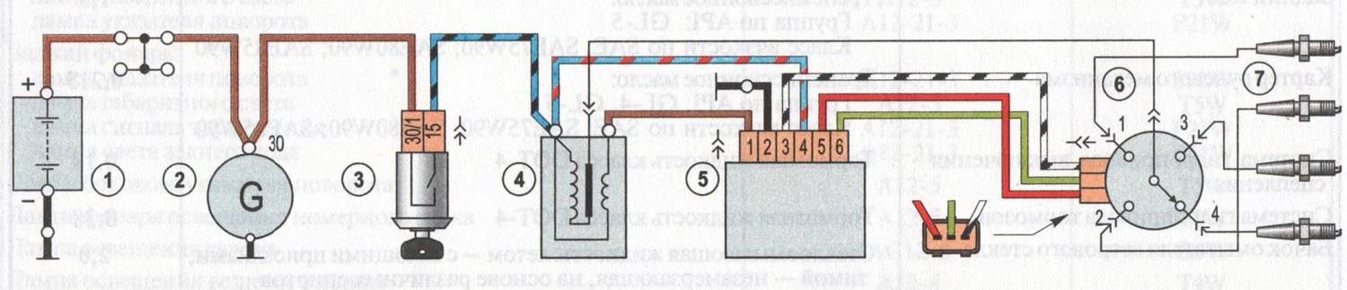Схема проводов замка зажигания ваз 2106