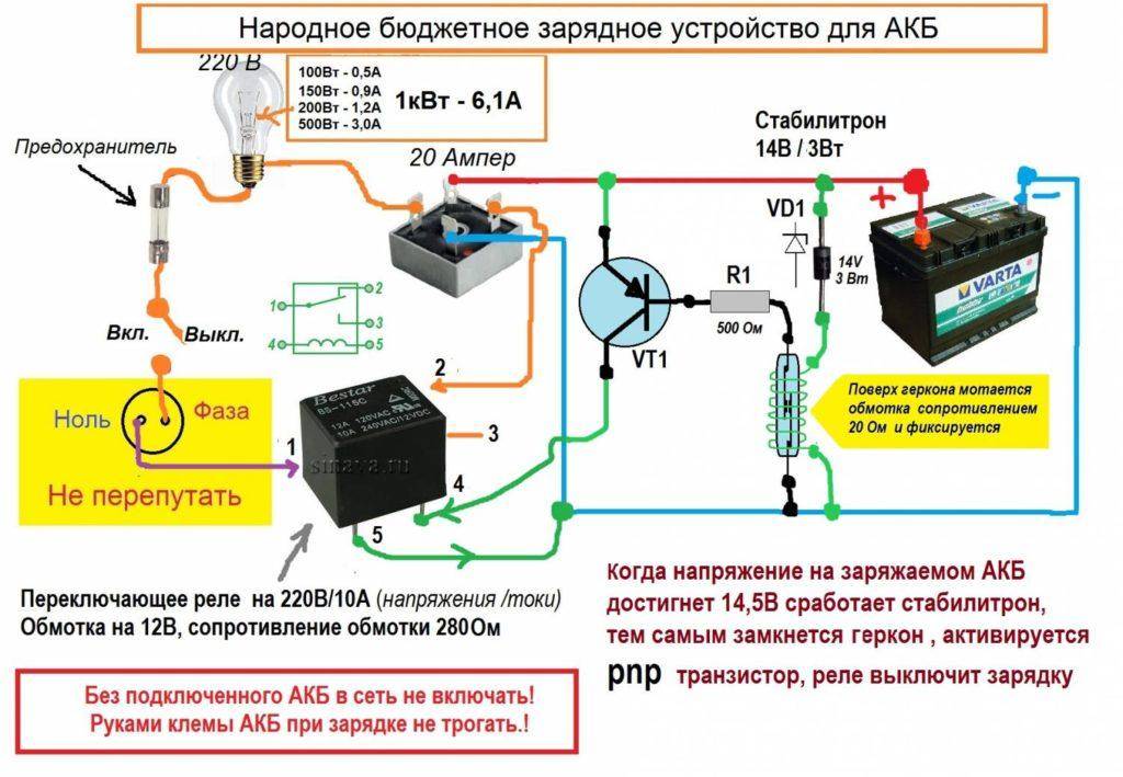 11 примеров: схемы на самодельное зарядное устройство для акб