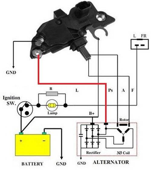 Схема проверки регулятора напряжения генератора bosch