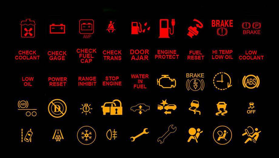 Обозначение значков на приборной панели автомобиля