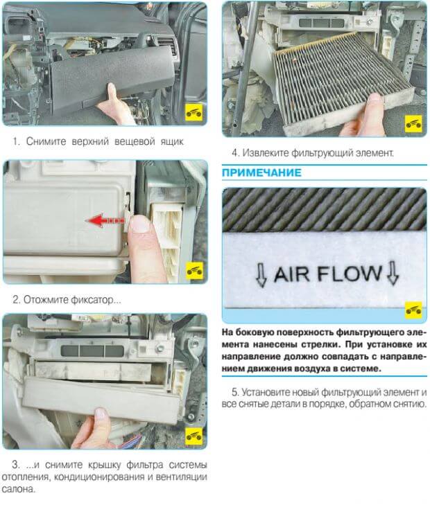 Как поменять салонный фильтр
